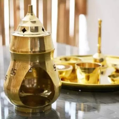 ADIYOGI Brass (Pack of 2) Table Diya(Height: 6 inch)