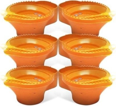 7Eleven Enterprise WATER SENSOR DIYA LED LIGHTS FOR DIWALI DECORATION Plastic Plastic (Pack of 6) Table Diya Set(Height: 2 inch)