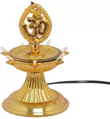feya DIYA OM DESIGN FOR DIWALI HOME TEMPLE DECORATIVE DIYA Plastic Table Diya(Height: 5 inch)