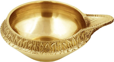 Krati Exports KUBER-DIYA-1 Brass Table Diya(Height: 1 inch)