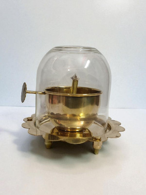 swarnabrass Premium Brass Akhand Jyoti Diya for Puja – Durable Diya Set for Festivals Brass Table Diya(Height: 4 inch)