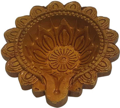 Signature Mitti Handmade designer diyas Earthenware (Pack of 12) Table Diya Set(Height: 1.5 inch)