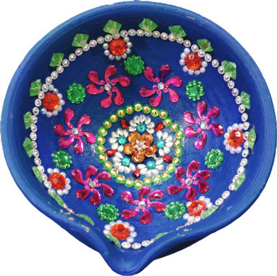 KRITY Terracotta (Pack of 2) Table Diya Set(Height: 2.3 inch)