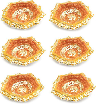 SOMUDEE Pottery (Pack of 6) Table Diya Set(Height: 2 inch)