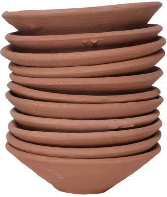 Onlinch DIYA SET 11/ SARAI / DHAKKAN Terracotta (Pack of 11) Table Diya Set(Height: 2 inch)