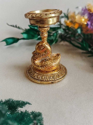 VS Enterprises D/D Gold Brass Table Diya(Height: 4 inch)