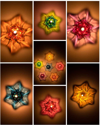 Three Secondz Plastic (Pack of 12) Table Diya Set(Height: 1 inch)
