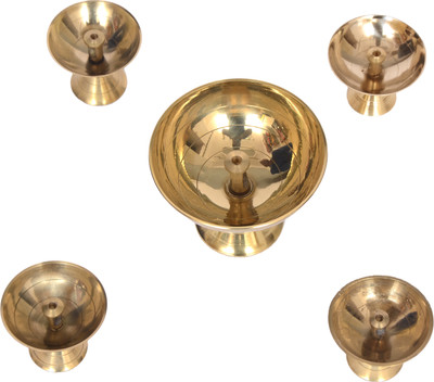 T-KA108 Piyali Diya 5cm set of 5 pcs Brass (Pack of 5) Table Diya Set(Height: 5 inch)