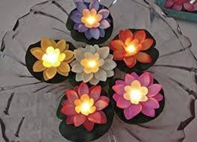 NUSHUB Plastic (Pack of 6) Table Diya Set(Height: 1.18 inch)