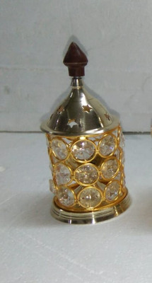 Mohammad Anwer Brass (Pack of 2) Table Diya Set(Height: 4.4 inch)