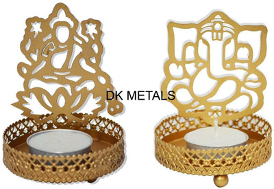 DKM Iron (Pack of 2) Table Diya(Height: 4 inch)