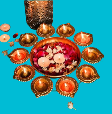Sm impex Iron Table Diya Set(Height: 10 inch)