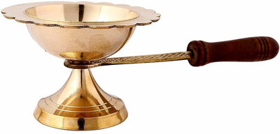 DARIDRA BHANJAN Brass Akhand Jyot Diya/Akand Jot Diya/Oil Lamp/Aarti Jyoti Brass Table Diya(Height: 3.5 inch)