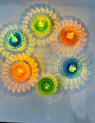 PrintPro Plastic (Pack of 12) Table Diya Set(Height: 0.63 inch)