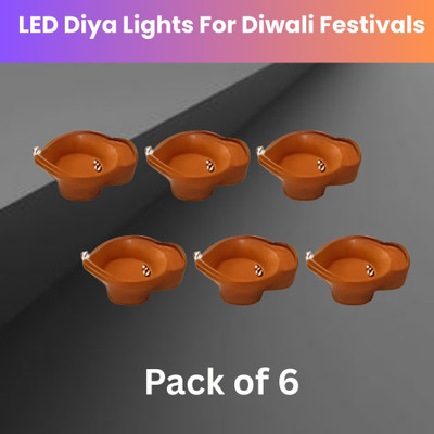 Guggu Plastic (Pack of 6) Table Diya Set(Height: 2 inch)