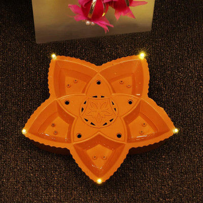 Atipriya Panchmukhi Water Sensor Diya | 5 in 1 Water Sensor Diya for Diwali Plastic Table Diya(Height: 2 inch)
