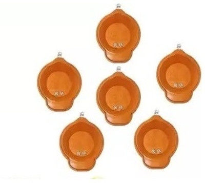 BSVR Plastic (Pack of 6) Table Diya Set(Height: 3 inch)