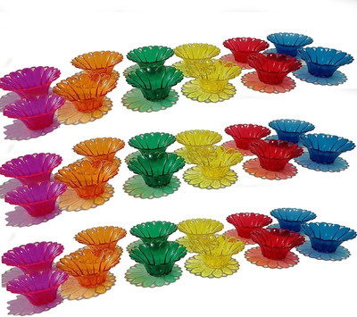 SOMUDEE Plastic (Pack of 24) Table Diya Set(Height: 2.5 inch)