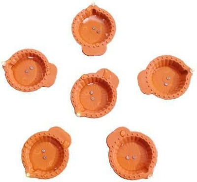 SHOP EXCITING Water Diya For Diwali Festival With Sensor Technology Water Diya Plastic (Pack of 6) Table Diya(Height: 1 inch)