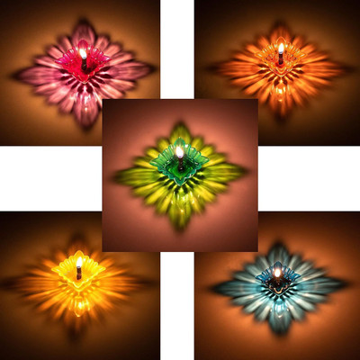 Onlinch Plastic (Pack of 24) Table Diya Set(Height: 2.5 inch)