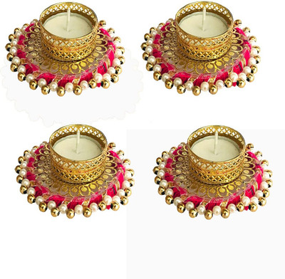 bhumiyaan Plastic (Pack of 4) Table Diya Set(Height: 3 inch)