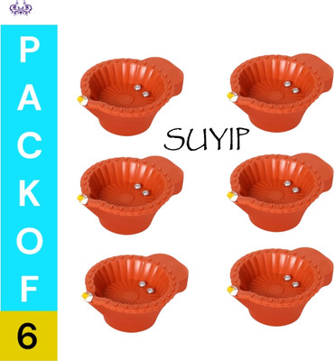 Suyip Festive Plastic (Pack of 6) Table Diya Set(Height: 2 inch)