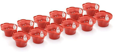 EVPLHUB Water Sensor Eco-Friendly Led Diyas with Water Sensing Technology E-Diya Plastic (Pack of 12) Table Diya(Height: 4 inch)