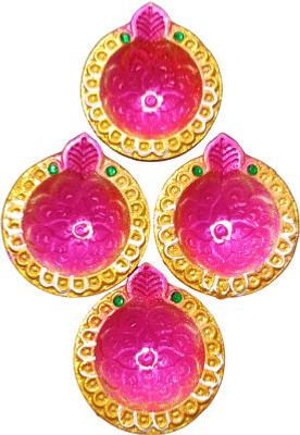 icrafto Clay Diya 27 Earthenware (Pack of 4) Table Diya Set(Height: 2 inch)