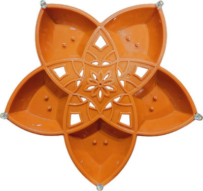 Uvasaggaharam Panchmukhi 5 in 1 Water Sensor LED Diya Lotus Design Plastic (Pack of 8) Table Diya Set(Height: 6 inch)