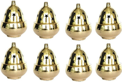 sai art Brass Akhand Diya | Brass Deepak/Dia | Akhand Jyot Brass (Pack of 8) Table Diya Set(Height: 2 inch)