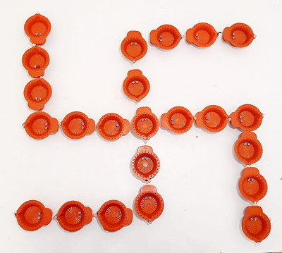 BS NATURAL Plastic (Pack of 24) Table Diya Set(Height: 4 inch)