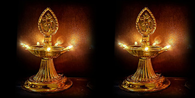 Riyakar Home Plastic (Pack of 2) Table Diya(Height: 10 inch)