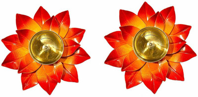 Collectible India Brass (Pack of 2) Table Diya Set(Height: 1.5 inch)