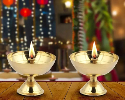 SBBCO Pyali Combo Brass (Pack of 2) Table Diya (Height: 1.5 inch) Brass (Pack of 2) Table Diya Set(Height: 1.5 inch)