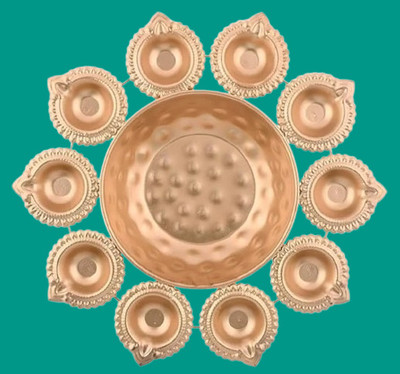 Sm impex Iron Table Diya Set(Height: 10 inch)