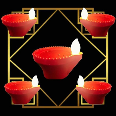 SCORIA Plastic (Pack of 24) Table Diya Set(Height: 2 inch)