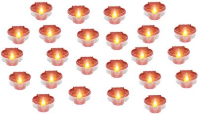 Da Novira Water Sensor Reusable Led Diyas for Home Decor,Festivals Decoration Diwali Light Plastic (Pack of 24) Table Diya Set(Height: 1.5 inch)
