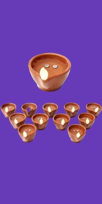 asep Ritual37 Bone China (Pack of 12) Table Diya(Height: 3 inch)