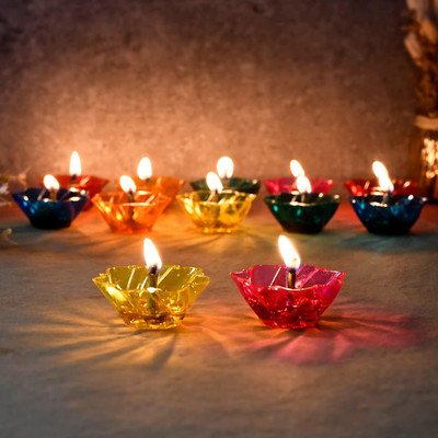 Onlinch Plastic (Pack of 24) Table Diya Set(Height: 2.5 inch)