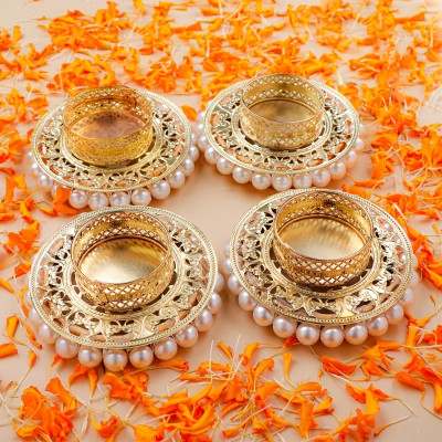 ARCHIES Festive Home Decor Diya Set of 4 Plastic (Pack of 4) Table Diya Set(Height: 1.5 inch)