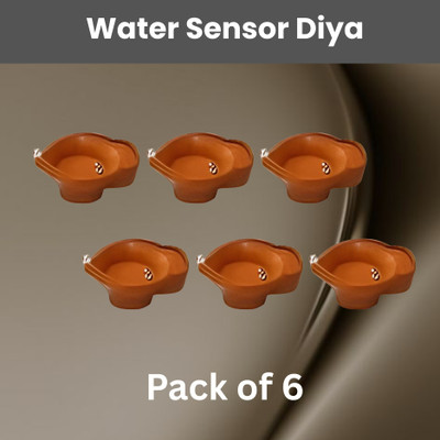 SACRO Water Sensor Diya, LED Water Diyas for Diwali, Home & Office Décor Pack of 6W2 Plastic (Pack of 6) Table Diya Set(Height: 2 inch)