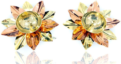 THIRTEENKCANDDLE Brass (Pack of 2) Table Diya(Height: 3.5 inch)