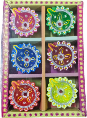 Signature Designer Diya Oil Small Earthenware Table Diya Set(Height: 3 inch)