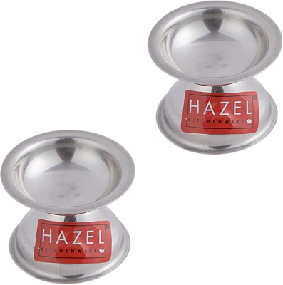 HAZEL Fulwati Diya for Puja, Stainless Steel Fulvat Table Diva Deepak For Pooja Stainless Steel (Pack of 2) Table Diya Set(Height: 1.5 inch)