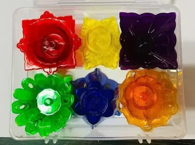 NKKL Traditional Refection LED Water Diya Temple ,Office ,Home ,Diwali Decoration 324 Plastic (Pack of 6) Table Diya Set(Height: 3 inch)