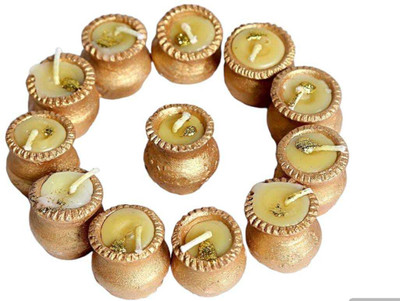 Puff Smart Terracotta (Pack of 12) Table Diya Set(Height: 1.5 inch)