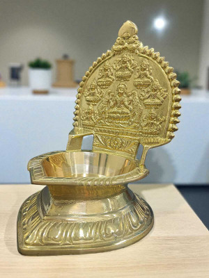 DiyamartOnline DiyamartOnline Brass Astalakshmi Vilakku Brass Table Diya(Height: 7.6 inch)