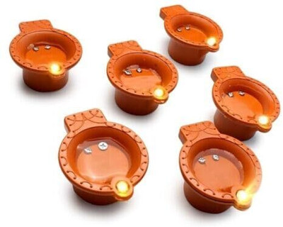 Nema Water Sensor Diya for Home Decor, Diwali - Pack of 24 Ceramic (Pack of 24) Table Diya Set(Height: 1.3 inch)