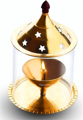 SBBCO Diya | Deepak/Dia |Akhand Jyot Diya | Brass Diya | Diya for Puja Brass Table Diya(Height: 5 inch)