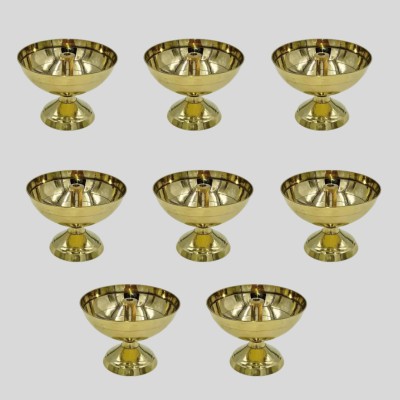 SHINI LIFESTYLE SHINI LIFESTYLE Brass Kuber Diya for Puja Home Decor Brass Diwali Diya Brass (Pack of 8) Table Diya Set(Height: 2.75591 inch)